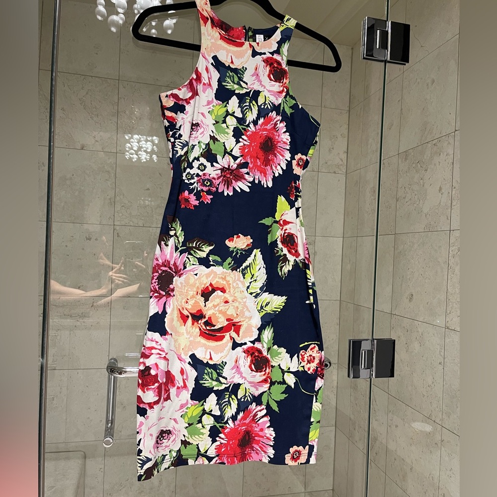 Floral racer back dress